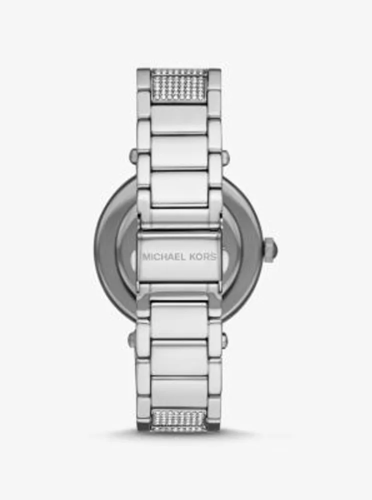 Oversized Parker Pavé Silver-Tone Watch