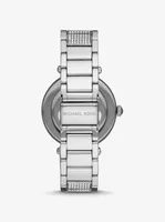 Montre Parker surdimensionnée argentée à pavé