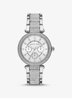 Oversized Parker Pavé Silver-Tone Watch