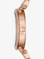 Montre Parker surdimensionnée de ton or rose à pavé