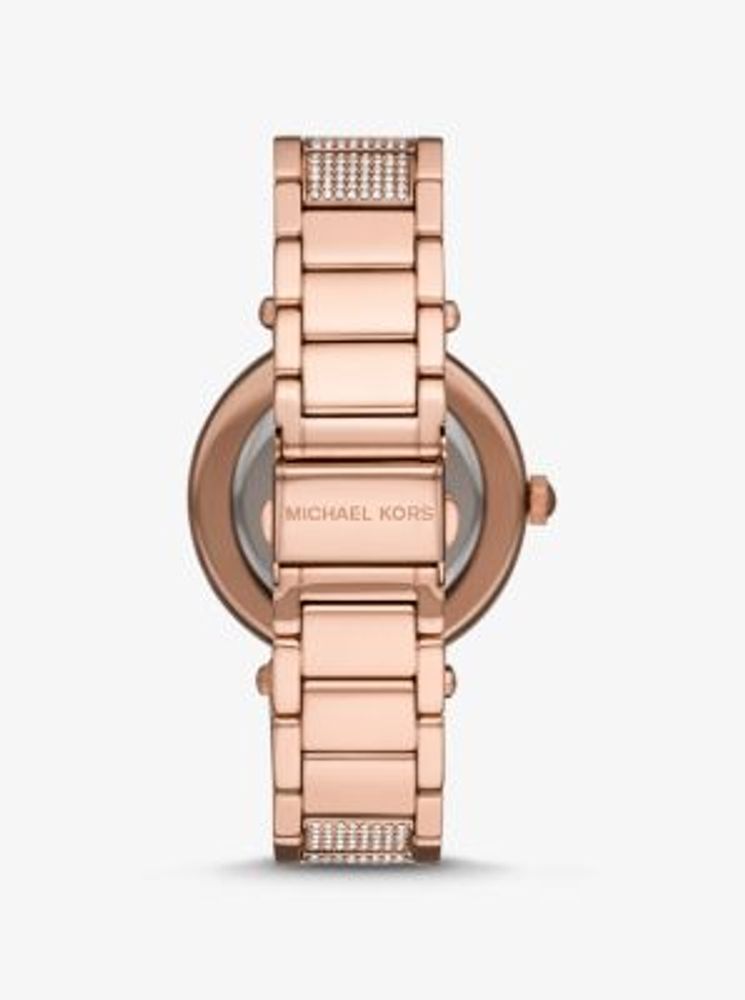 Oversized Parker Pavé Rose Gold-Tone Watch