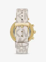 Montre Parker surdimensionnée dorée à logo et à pavé