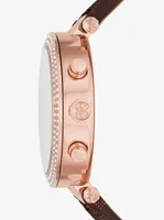 Montre Parker surdimensionnée de ton or rose à pavé et à logo