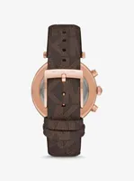 Montre Parker surdimensionnée de ton or rose à pavé et à logo