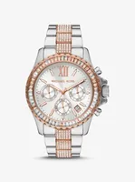 Montre Everest surdimensionnée à deux tons et à pavé