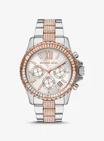Montre Everest surdimensionnée à deux tons et à pavé