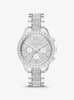 Oversized Layton Pavé Silver-Tone Watch