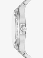 Oversized Lennox Pavé Silver-Tone Watch