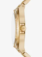 Oversized Lennox Pavé Gold-Tone Watch