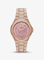 Oversized Lennox Pavé Rose Gold-Tone Watch