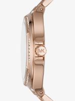 Oversized Lennox Pavé Rose Gold-Tone Watch