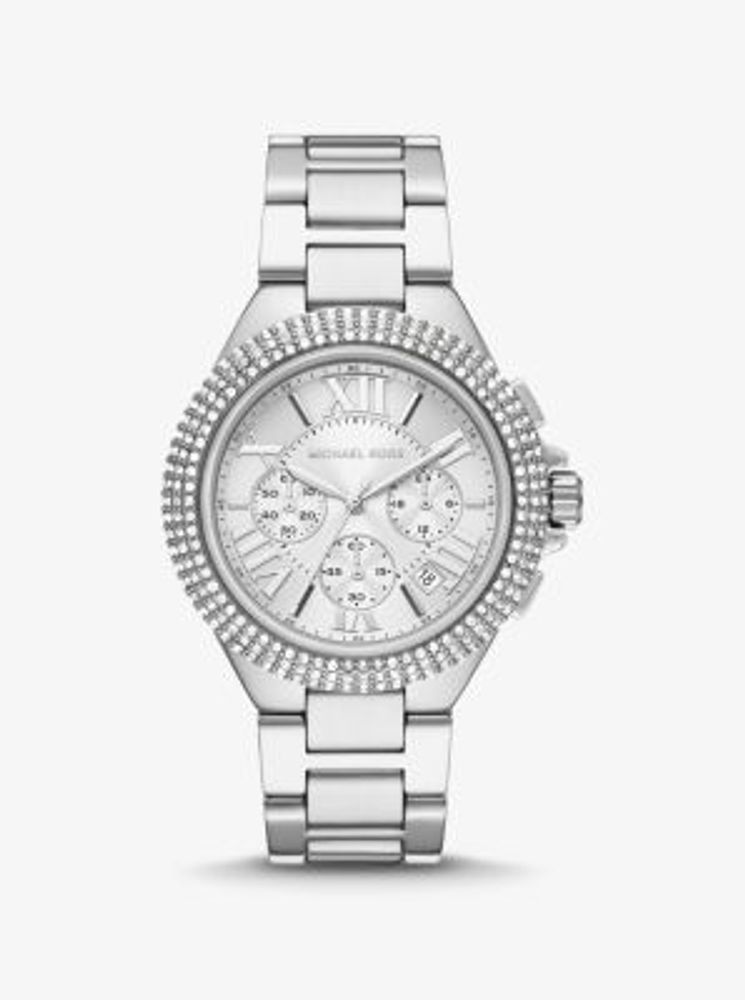 Oversized Camille Pavé Silver-Tone Watch