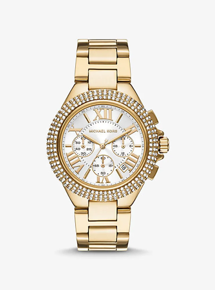 Oversized Camille Pavé Gold-Tone Watch