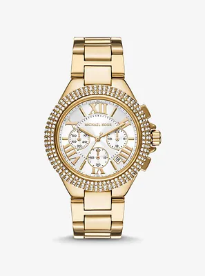 Oversized Camille Pavé Gold-Tone Watch