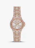 Montre Camille miniature de ton or rose à pavé