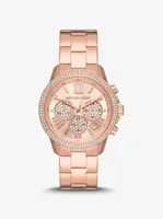 Oversized Bryn Pavé Rose Gold-Tone Watch