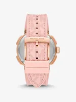 Oversized Sydney Pavé Rose Gold-Tone and Logo Watch