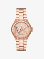 Lennox Pavé Logo Rose Gold-Tone Watch