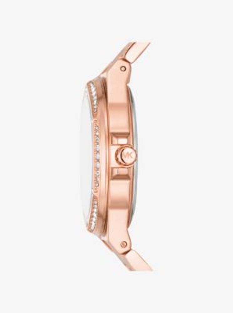 Lennox Pavé Logo Rose Gold-Tone Watch