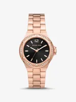 Montre Lennox de ton or rose à pavé