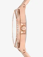 Montre Lennox de ton or rose à pavé