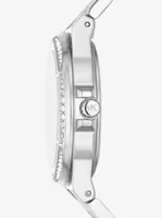 Lennox Pavé Logo Silver-Tone Watch