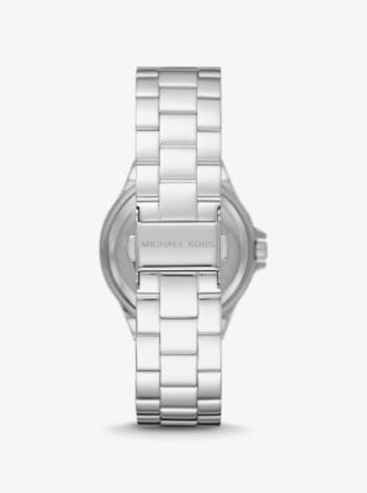 Lennox Pavé Logo Silver-Tone Watch