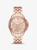 Oversized Pilot Pavé Rose Gold-Tone Watch