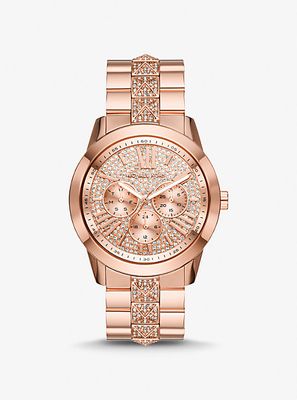 Oversized Bryn Pavé Rose Gold-Tone Watch