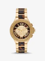 Oversized Camille Pavé Gold-Tone and Tortoiseshell Acetate Watch