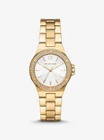 Mini Lennox Pavé Gold-Tone Watch