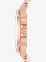 Montre Lennox miniature de ton or rose à pavé
