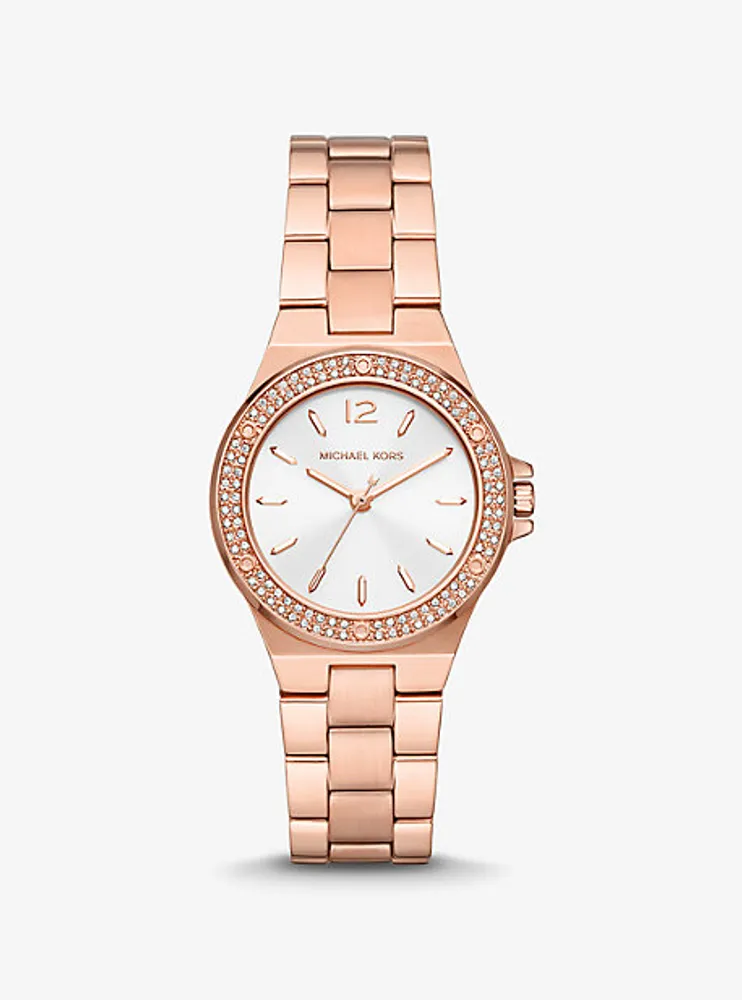 Mini Lennox Pavé Rose Gold-Tone Watch