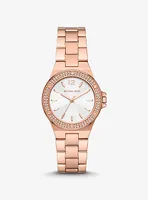 Mini Lennox Pavé Rose Gold-Tone Watch