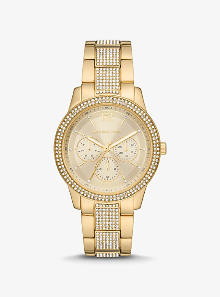 Michael Kors + Oversized Tibby Pavé Gold-Tone Watch | Yorkdale Mall