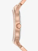 Montre Tibby surdimensionnée de ton or rose à pavé