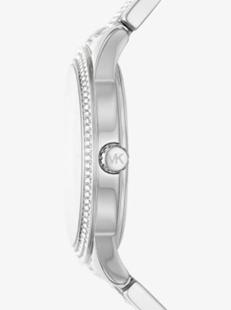 Montre Tibby surdimensionnée argentée à pavé