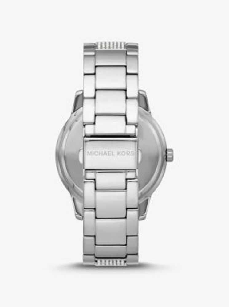Montre Tibby surdimensionnée argentée à pavé
