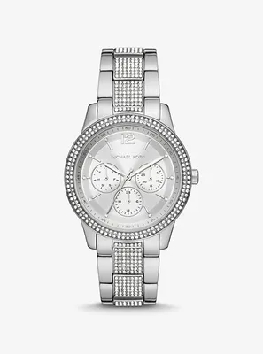 Oversized Tibby Pavé Silver-Tone Watch