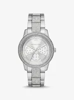 Oversized Tibby Pavé Silver-Tone Watch