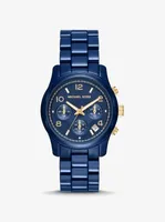 Montre Runway mince bleu marine