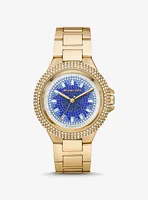 Oversized Camille Ombre Pavé Gold-Tone Watch