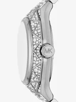 PRIDE Limited-Edition Oversized Raquel Rainbow Pavé Silver-Tone Watch