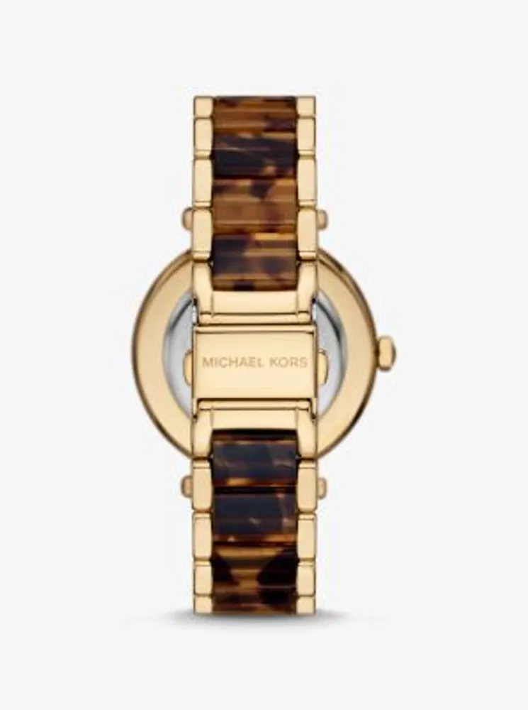 Parker Pavé Gold-Tone and Tortoiseshell Acetate Watch