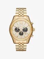 Montre Lexington dorée surdimensionnée