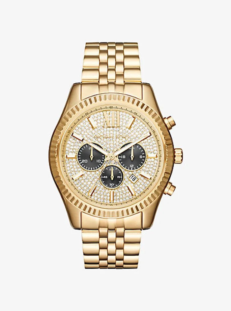 Montre Lexington dorée surdimensionnée