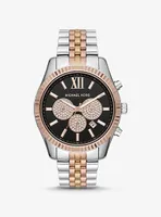 Oversized Lexington Tri-Tone Watch