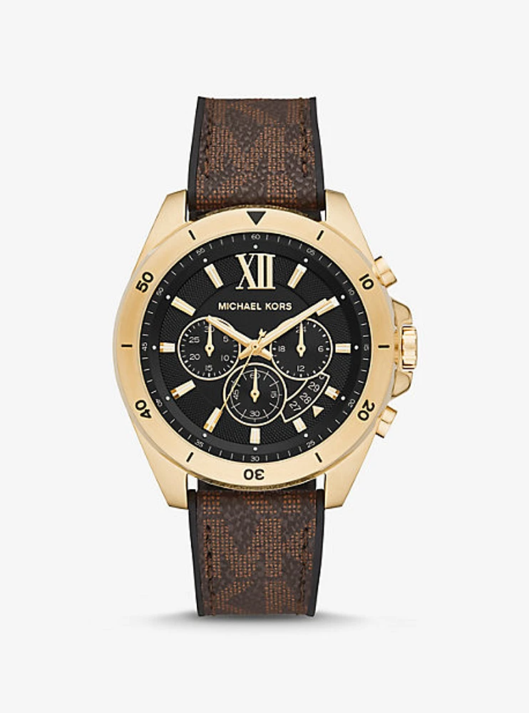 Montre Brecken surdimensionnée dorée à logo