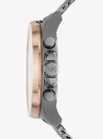 Oversized Brecken Gunmetal Mesh Watch