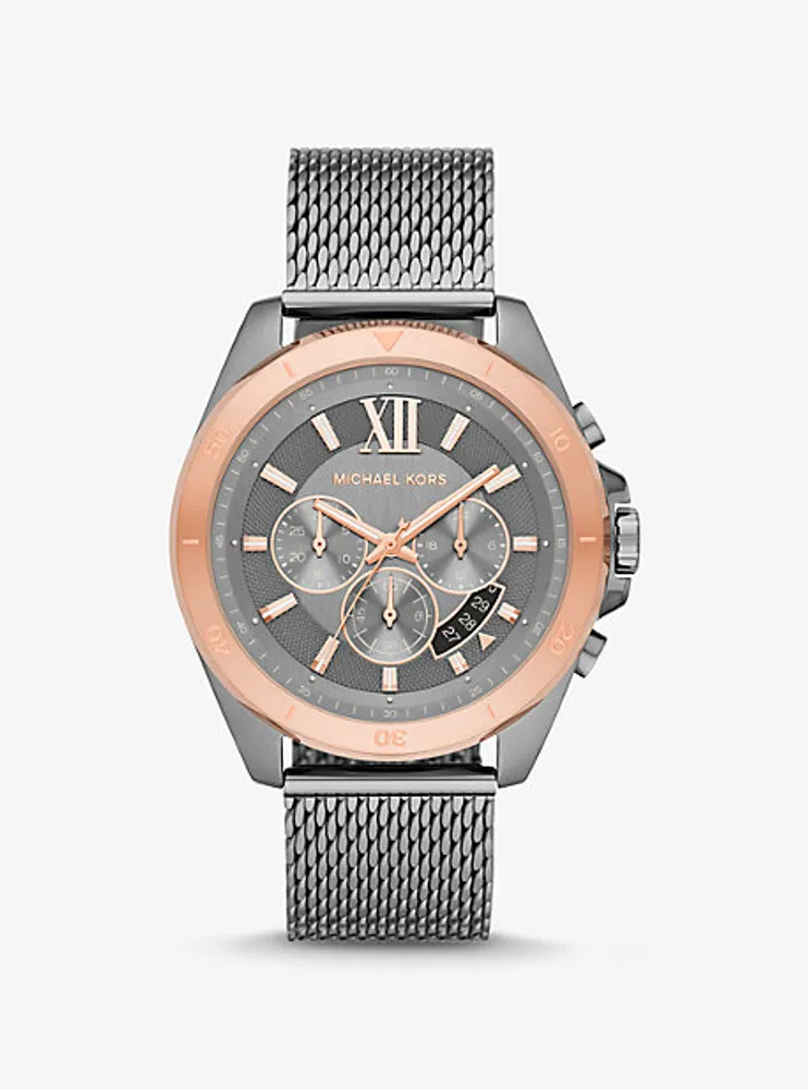 Oversized Brecken Gunmetal Mesh Watch